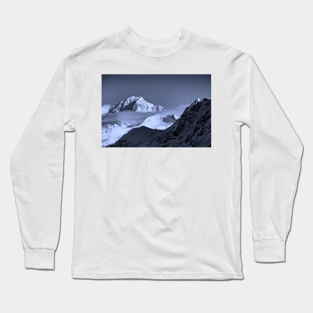 Mont Blanc Les Arcs French Alps France Long Sleeve T-Shirt by AndyEvansPhotos